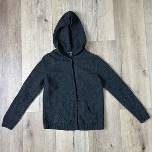 Sarah Spencer Lamb Wool Hoodie Grey with Snaps Size Small